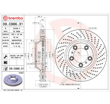 Brzdový kotouč BREMBO 09.C986.31