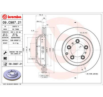 Brzdový kotouč BREMBO 09.C987.21