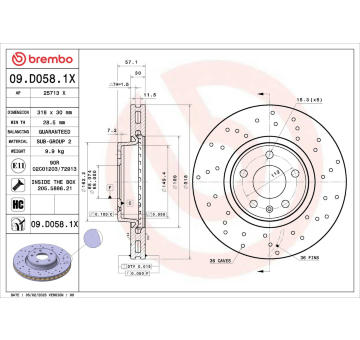 Brzdový kotúč BREMBO 09.D058.1X