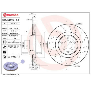 Brzdový kotúč BREMBO 09.D059.1X