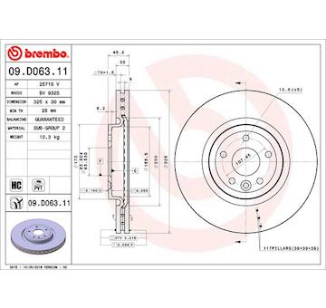 Brzdový kotouč BREMBO 09.D063.11