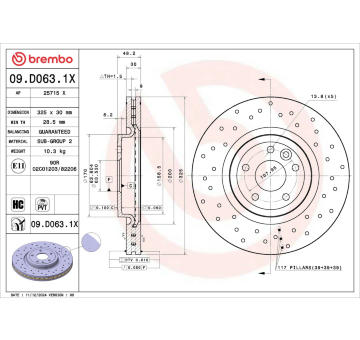 Brzdový kotúč BREMBO 09.D063.1X