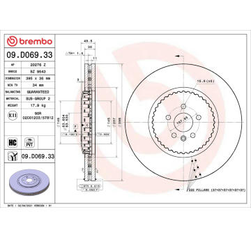 Brzdový kotouč BREMBO 09.D069.33
