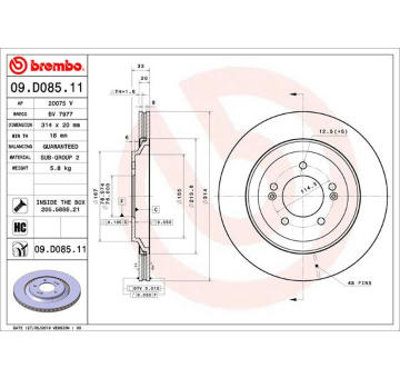 Brzdový kotúč BREMBO 09.D085.11