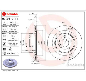 Brzdový kotouč BREMBO 09.D112.11