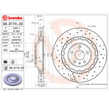 Brzdový kotouč BREMBO 09.D174.33