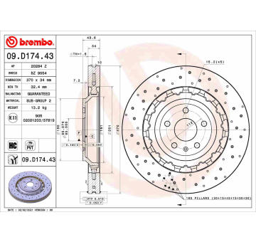 Brzdový kotouč BREMBO 09.D174.43