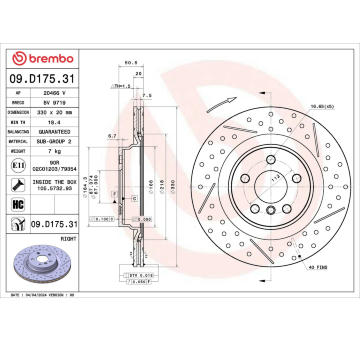 Brzdový kotúč BREMBO 09.D175.31