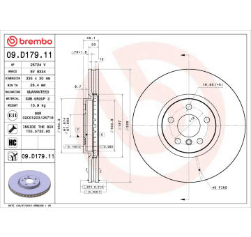 Brzdový kotouč BREMBO 09.D179.11