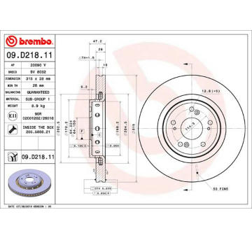 Brzdový kotouč BREMBO 09.D218.11