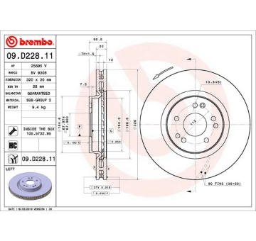 Brzdový kotouč BREMBO 09.D228.11