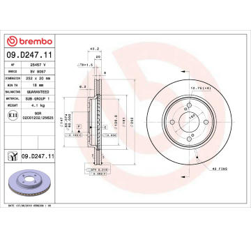 Brzdový kotouč BREMBO 09.D247.11