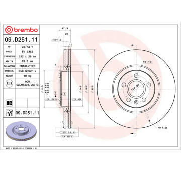 Brzdový kotouč BREMBO 09.D251.11