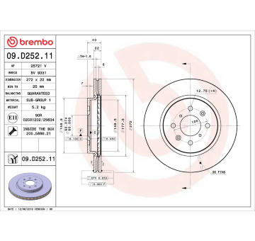 Brzdový kotouč BREMBO 09.D252.11