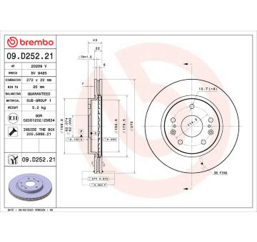 Brzdový kotouč BREMBO 09.D252.21