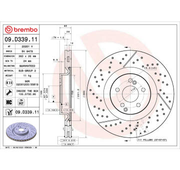Brzdový kotouč BREMBO 09.D339.11