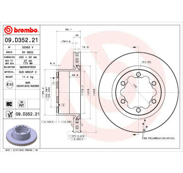 Brzdový kotouč BREMBO 09.D352.21