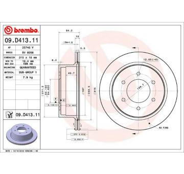 Brzdový kotouč BREMBO 09.D413.11