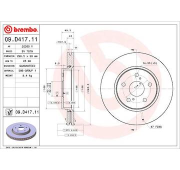 Brzdový kotouč BREMBO 09.D417.11