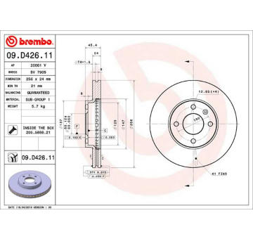 Brzdový kotouč BREMBO 09.D426.11