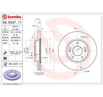 Brzdový kotouč BREMBO 09.D427.11