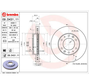 Brzdový kotouč BREMBO 09.D431.11