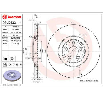 Brzdový kotouč BREMBO 09.D433.11