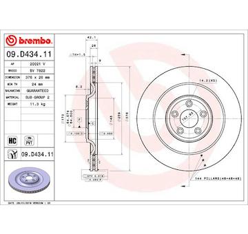 Brzdový kotouč BREMBO 09.D434.11