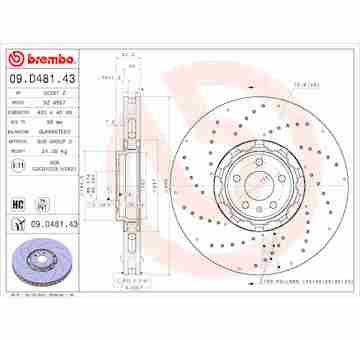 Brzdový kotouč BREMBO 09.D481.43