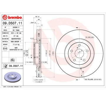 Brzdový kotouč BREMBO 09.D507.11