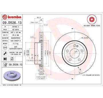 Brzdový kotouč BREMBO 09.D526.13