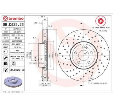 Brzdový kotouč BREMBO 09.D529.23