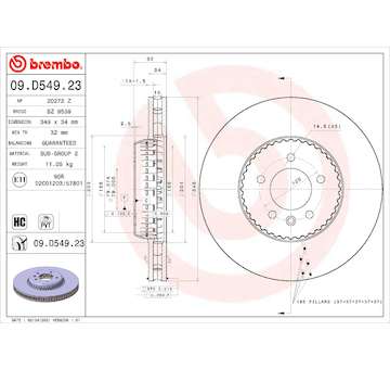 Brzdový kotouč BREMBO 09.D549.23