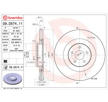 Brzdový kotouč BREMBO 09.D574.11