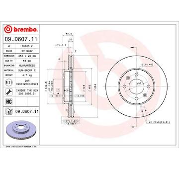 Brzdový kotouč BREMBO 09.D607.11