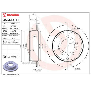 Brzdový kotouč BREMBO 09.D618.11