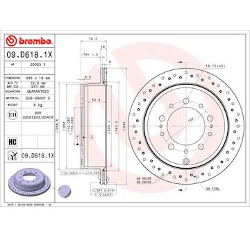 Brzdový kotouč BREMBO 09.D618.1X