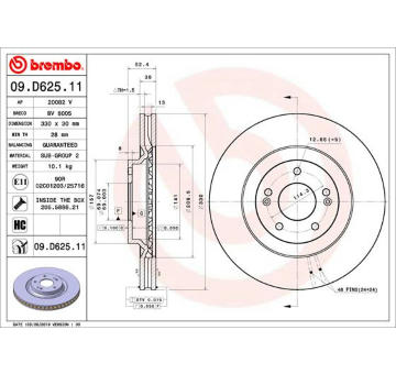 Brzdový kotouč BREMBO 09.D625.11