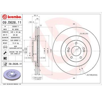 Brzdový kotouč BREMBO 09.D626.11