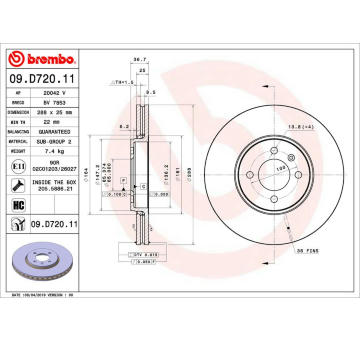 Brzdový kotouč BREMBO 09.D720.11