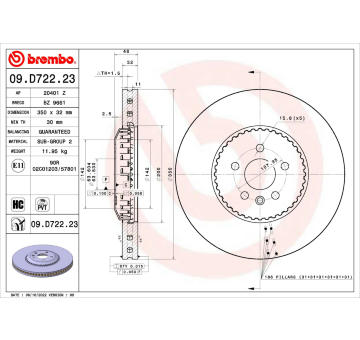 Brzdový kotouč BREMBO 09.D722.23