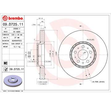 Brzdový kotouč BREMBO 09.D725.11