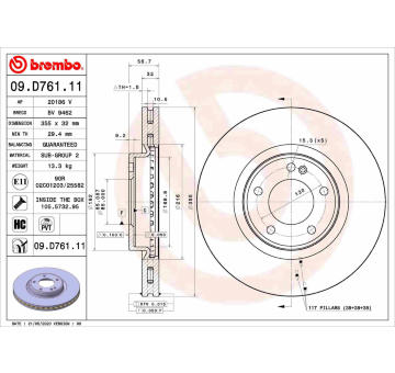 Brzdový kotouč BREMBO 09.D761.11