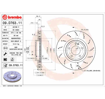 Brzdový kotouč BREMBO 09.D763.11