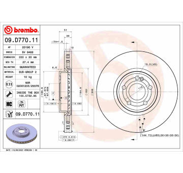 Brzdový kotouč BREMBO 09.D770.11