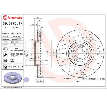 Brzdový kotouč BREMBO 09.D770.1X