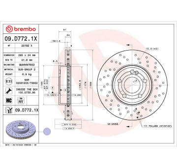 Brzdový kotouč BREMBO 09.D772.1X