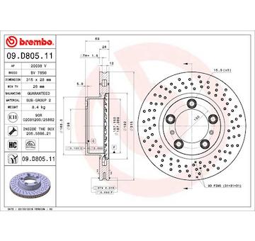 Brzdový kotouč BREMBO 09.D805.11