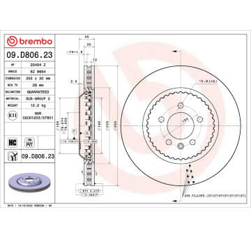 Brzdový kotouč BREMBO 09.D806.23