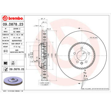 Brzdový kotouč BREMBO 09.D878.23